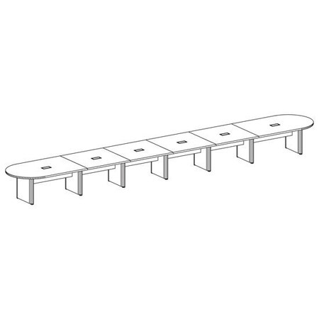 Officesource OS Laminate Conference Tables - Expandable Racetrack Conference Table with Elliptical Base PLCELP26CH
